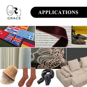 Benang Chenille Glitter 95 poliester 5 perak ne 12Nm benang Chenille celup dan putih mentah anti-serabut - Product Image 6