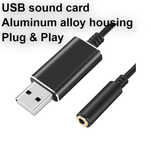 <span class=keywords><strong>Tarjeta</strong></span> <span class=keywords><strong>de</strong></span> <span class=keywords><strong>Sonido</strong></span> USB con Conector <span class=keywords><strong>de</strong></span> 3.5mm para Auriculares y Micrófono - <span class=keywords><strong>Externa</strong></span>, sin Controladores, para Laptop, Audio en Vivo y Transmisión - Product Image 1