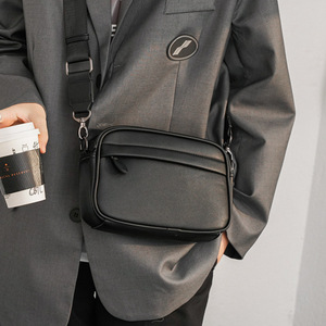 <span class=keywords><strong>Bandolera</strong></span> de hombro de cuero con logotipo personalizado para <span class=keywords><strong>hombre</strong></span>, bolso cruzado de moda resistente al agua - Product Image 2