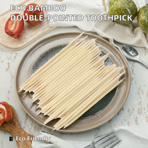 Stuzzicadenti in bambù ecologici a doppia punta, per la pulizia dei denti, antipasti, barbecue, frutta, monouso, 65 mm, molto venduti - Product Image 2