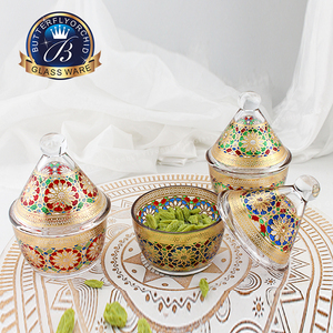 Pot à sucre en verre classique monobloc, forme conique, capacité 300 ml, design marocain, rangement de cuisine pour cadeaux - Product Image 5