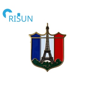 Souvenirs personnalisé émail doux France drapeau National Badges broches en métal personnalisé France Paris tour Eiffel émail broches Badge - Product Image 4