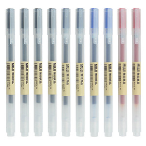 10 unids/set 0,38mm 0,5mm bolígrafo de Gel negro/rojo/azul oscuro tinta MUJis bolígrafos escuela Oficina suministro estudiante Oficina papelería bolígrafo de Gel - Product Image 1