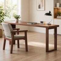 Bureau d'ordinateur moderne, durable, portable, en bois massif, long, pour la maison, le bureau, le salon, table double étroite murale Donna