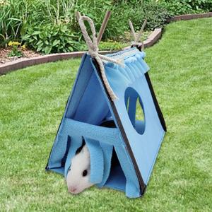 Rifugio blu per piccoli animali Tunnel per cavie ricci topi letto per piccoli animali domestici - Product Image 1