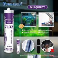 Sellador de Silicona Acética de Curado Rápido PD 7132 Transparente 300ml, Sellador de Vidrio de Alta Resistencia para Decoración de Vidrio Interior y Espejos
