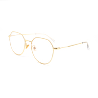 Lunettes polygonales tendance pour femmes avec monture en métal solide et verres PC haute définition transparents