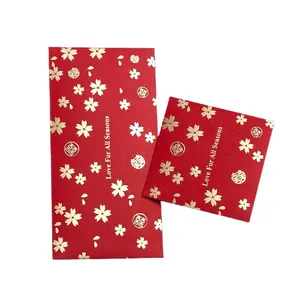Luxe Custom Goud Verijdeld Rood Papier Enveloppen Wedding Gift Card Rode Pakketten Chinese Nieuwe Jaar Geld Budget Rode Zakken