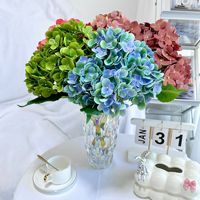 Bunga Hydrangea Buatan YL Anggun 5 Kepala Realistis 3D Buatan Tangan Sutra Plastik Alat Peraga Fotografi Pernikahan Latar Belakang Dinding