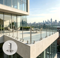 Hochwertige 304/316 Edelstahl-Handlaufbeschläge Rahmenlose Poolzaun-Glaspfosten für Balkon Modernes Design Lebenslange Garantie