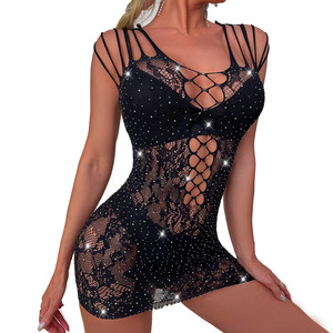 Lencería Babydoll, Body de Mujer, Vestido de Rejilla, Estilo <span class=keywords><strong>Victoria</strong></span>, Pijama Sexy con Encaje - Product Image 1