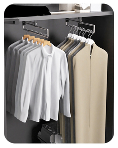 Accesorios de almacenamiento de armario de buena calidad para dormitorio, cocina, colgador cuadrado, montaje superior, Riel de colgador de ropa extraíble - Product Image 5