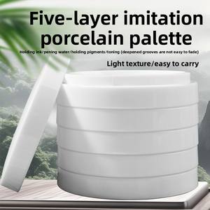 Palette en plastique incassable à cinq couches avec couvercle, idéale pour les débutants en peinture à la <span class=keywords><strong>gouache</strong></span> et la peinture chinoise - Product Image 3