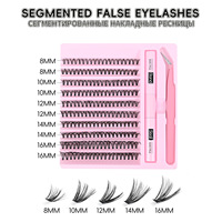 200 faux-cils DIY en bouquets avec cils effilés, aspect naturel, courbure D, cils en bouquets 30D/40D et cils en éventail synthétiques