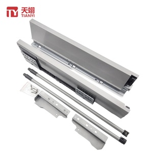 High Quality Soft Close <b>Drawer</b> System with Adjustable <b>Side</b> Bar and Buffer Slide Rail Factory Direct Supply for Kitchen Use - Product Image 1