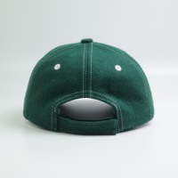 Gorra de Béisbol Curva de 6 Paneles Personalizada OEM, Bordada con Etiqueta de Lana, Diseño de Letras, Patrón de Tela de Lana