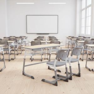 Muebles Escolares para Mejorar la Eficiencia del Aprendizaje, <span class=keywords><strong>Silla</strong></span> Cómoda para Aula, <span class=keywords><strong>Oferta</strong></span> Especial, <span class=keywords><strong>Escritorio</strong></span> y <span class=keywords><strong>Silla</strong></span> para Dos Estudiantes - Product Image 3