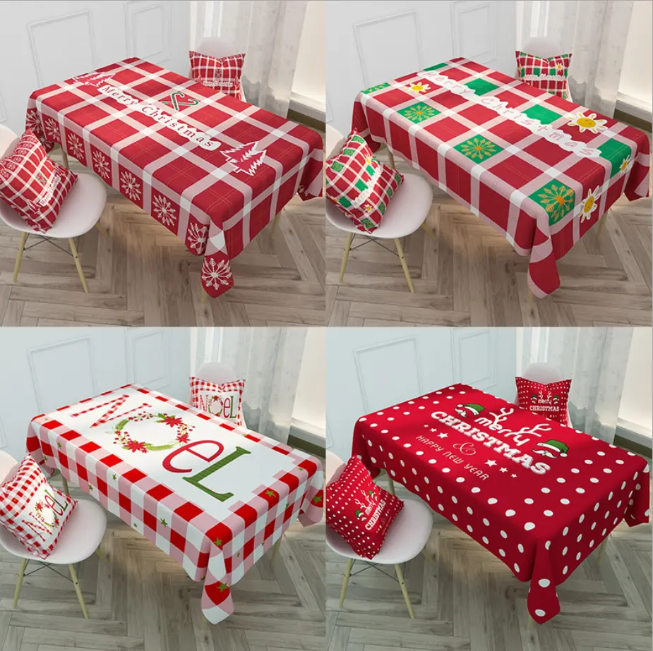 Party Tablecloth Rectangle Colorful Custom Export Party Christmas Waterproof Decoration Polyester Tablecloth