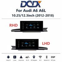 Snapdragon 665/685 untuk Audi A6 A6L (2012-2018) Radio Mobil 10.25/12.3 inci, Head Unit Multimedia Nirkabel CarPlay & Android Auto GPS