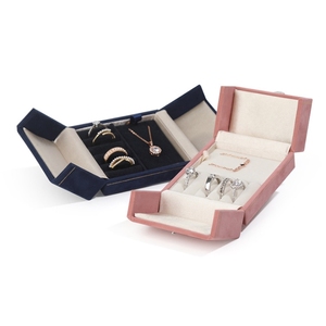 New Product Launch Button <b>Jewelry</b> Cases Exquisite <b>Velvet</b> <b>Jewelry</b> <b>Box</b> Mini <b>Jewelry</b> Case Wholesale - Product Image 1
