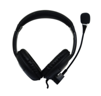 Casque filaire supra-auriculaire ajustable et extensible avec grandes oreillettes souples, suppression du bruit, étanche IPX-7, 3,5 mm pour PC/ordinateur portable et jeux