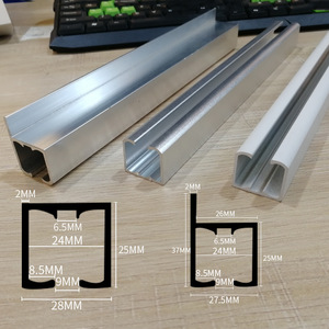 Rail de rideau en alliage d'aluminium en forme de U 28 mm 25 mm, fixation murale facile pour l'affichage de tableaux en galerie - Product Image 1
