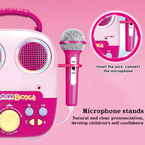 Machine à chanter pour filles 2024, nouvelle machine à chanter avec microphone, jouet rose, machine à karaoké avec lumière musicale - Product Image 2