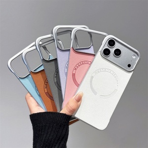 Funda de Cuero de Lujo para Apple iPhone 17 Pro Max 16e 15 14 13 12 11 16 Plus, Textura Simple, Funda sin Bordes para iPhone 17 Pro Max - Product Image 2