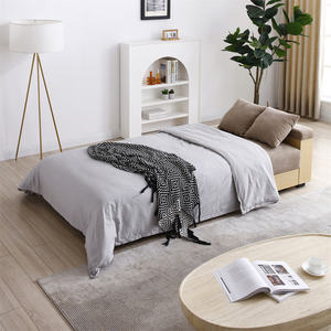 أريكة يابانية من الألياف الدقيقة على شكل حرف L أريكة زاوية قابلة للتحويل سرير كامات مع حاوية تخزين لشقة غرفة المعيشة - Product Image 3