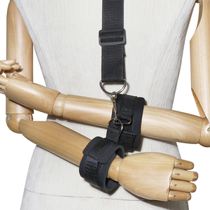 Adult Sexy SM Supplies Anti-Back-Hand Ribbon Suit with <b>Leather</b> <b>Handcuffs</b> Strap for Couple Usage Adult Sex Bondage Gear - Product Image 2