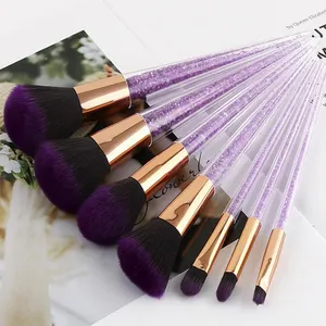 New design Purple crystal 7pcs makeup brush