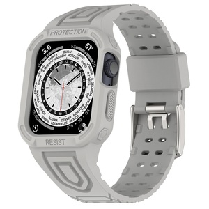 Pour <span class=keywords><strong>Apple</strong></span> <span class=keywords><strong>Watch</strong></span> Ultra 5 6 7 <span class=keywords><strong>8</strong></span> étui de protection robuste 49mm antichoc armure TPU bracelet de montre intégré - Product Image 3