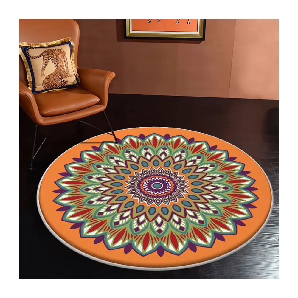 Circular French Carpet Artificial Wool Anti slip Living Room Bedroom Study Soundproof Floor Mat Instagram Luxury Irregular Mat