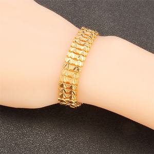 JXX Hot Selling Women's Trendy 24K Gold Plated Brass Hand <b>Bracelets</b> Fashionable Charm Jewelry for <b>Men</b> - Product Image 6