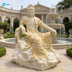 Estátua de Buda Feminina Kuan Yin em Pedra de Mármore Natural em Tamanho Real 100 cm - Product Image 3