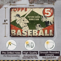 Panneau métallique vintage « Baseball Life Lessons », 13 règles, art mural rétro sur le sport pour la décoration de la salle de jeux ou du bureau