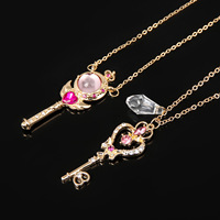 Accesorios de joyería de moda lindo colgante de varita mágica SAKURA Card Captor Sailor Moon Collar para niñas