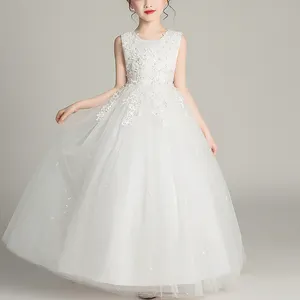 Новые модные детские платья с цветами для девочек платье принцессы для вечеринки дня рождения свадьбы Мини повседневные платья