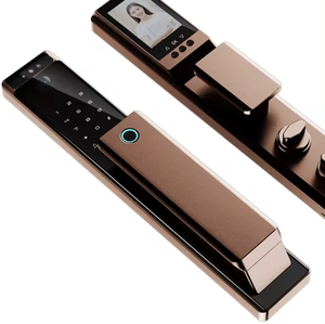 Meilleure vente noir <span class=keywords><strong>marron</strong></span> en alliage d'aluminium Tuya Wifi APP ouverture à distance reconnaissance des empreintes digitales serrure de porte intelligente de haute sécurité - Product Image 4
