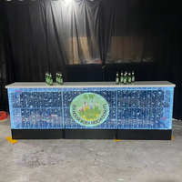 Table de bar LED, bar à domicile, cave à vin, taille personnalisable, sur pied, moderne, éclairage LED RGB, télécommande sans fil, acrylique, plastique