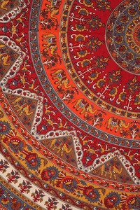 Mandala Bohemian Psychedelic <b>Floral</b> Kerala Tapestry | Indian Handicraft <b>Bedspread</b> Wall Hanging Tapestry 54x84 Inches - Product Image 2