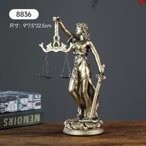 ポリレジン置物ブロンズThemis女神像カスタマイズされたギリシャの女性正義とブランススケールフィギュア法律事務所の装飾 - Product Image 3