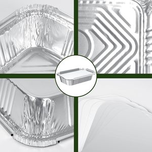Oferta Especial: Contenedor de Aluminio de 300 ml (10 oz) para Alimentos, Desechable, Apto para Microondas, con Tapa, para Comida para Llevar - Product Image 3