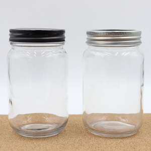 Factory direct 4 Oz 8oz 12 Oz 16 Oz 32 Oz Glass Mason Jar With Metal Lid Wide Mouth Mason Jam Jar canning jar glass
