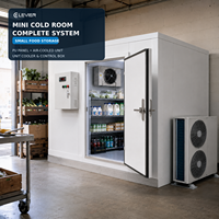 Système complet de mini-chambre froide pour le stockage de petits volumes de denrées alimentaires avec unité de condensation refroidie par air et système de réfrigération