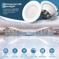 Luz LED Empotrable Comercial de 6, 8 y 10 Pulgadas, 40W/30W/20W, CCT Ajustable 2.7/3/3.5/4/5K, 120-347VAC, Regulable, Stock en EE. UU.