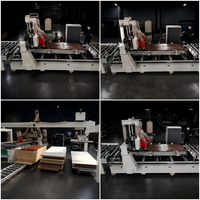 Ligne de production de meubles en bois entièrement automatique avec routeur CNC, machine à scier quatre côtés avec ATC pour la découpe de panneaux de portes en bois, certifiée CE