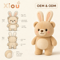 Conception personnalisée OEM/ODM pour les commandes en gros de jouets en peluche, jouets en peluche amusants et créatifs, personnages d'animaux en peluche faits maison