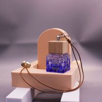 Flacon diffuseur de parfum en verre transparent de 8 ml, rond, personnalisé, imprimé à l'écran, pour voiture, avec bouchon à vis