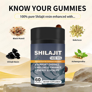 Gummies de Shilajit OME privées avec Ashwagandha, <span class=keywords><strong>Muesli</strong></span> noir, Ginseng – Favorisent la santé globale, l'énergie et la vitalité - Product Image 3